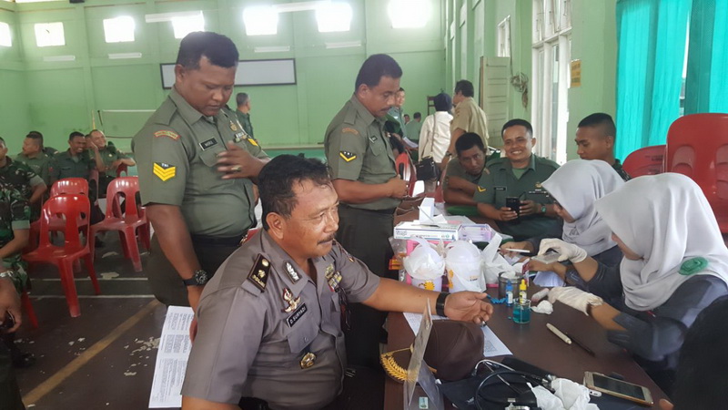 TNI dan Polres Kampar Gelar Donor Darah